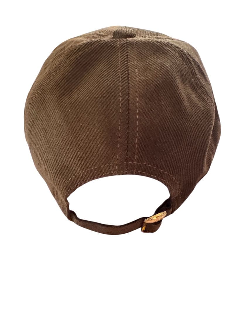 コーデュロイ ロゴ刺繍入り キャップ ブラウン
