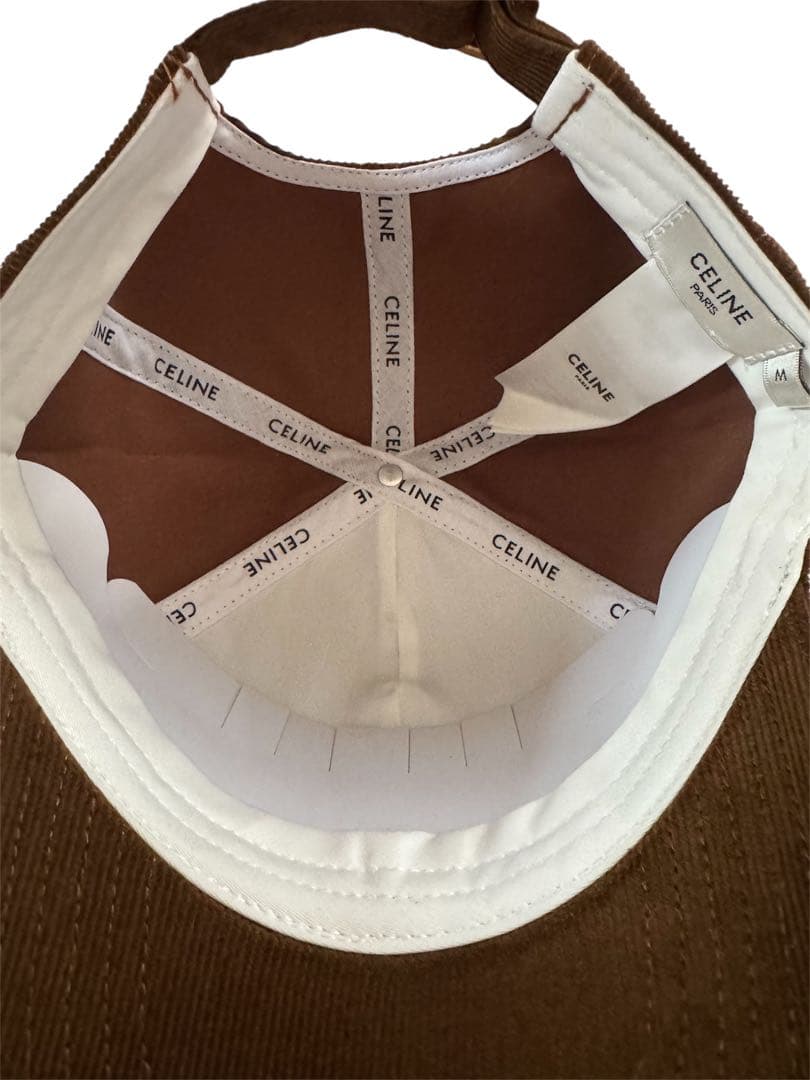 コーデュロイ ロゴ刺繍入り キャップ ブラウン