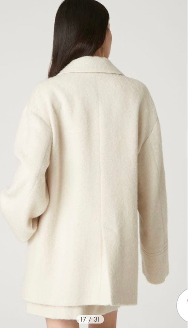 フレイアイディー　オーバーサイズウールシャギージャコット　OWHT 0サイズ