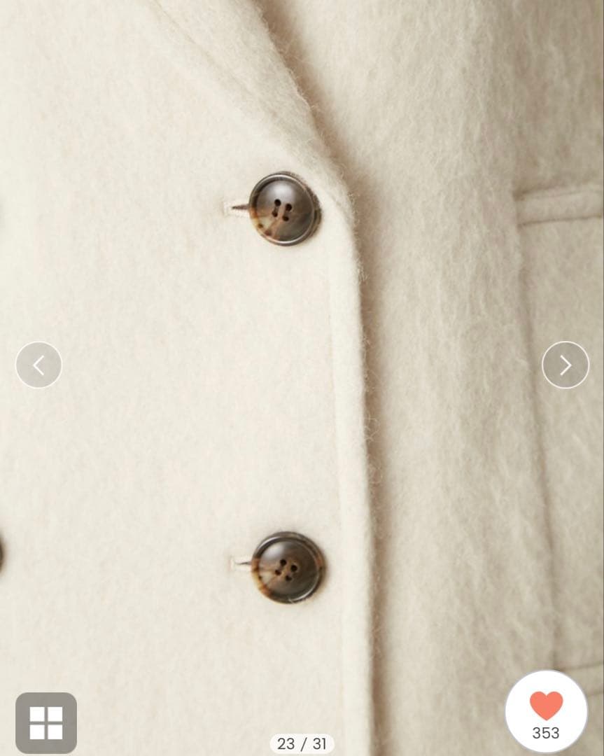 フレイアイディー　オーバーサイズウールシャギージャコット　OWHT 0サイズ