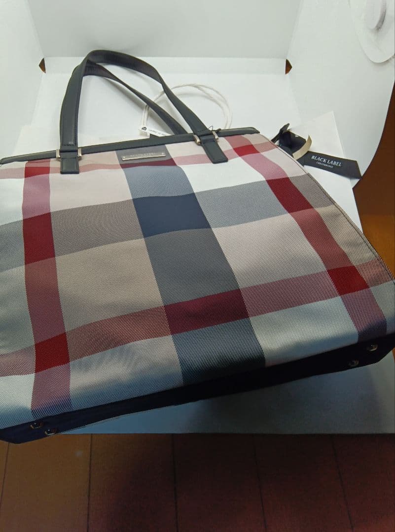 新品★ブラックレーベルクレストブリッジトートバッグバーバリーチェック柄