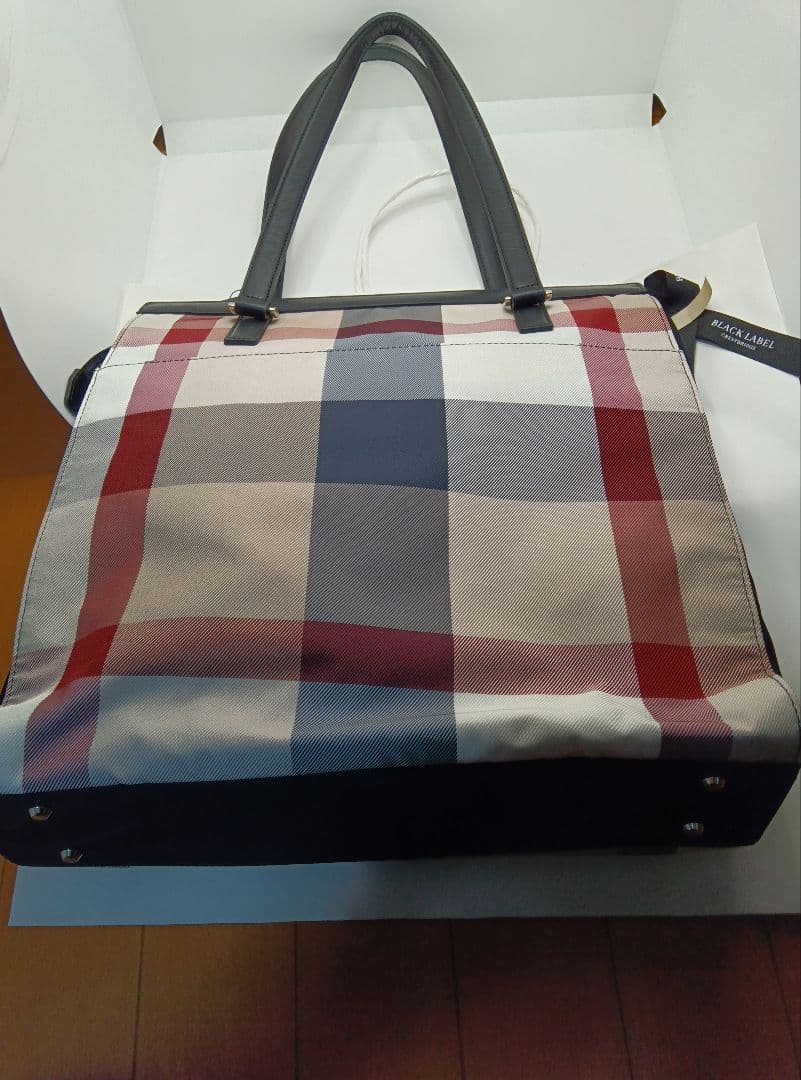 新品★ブラックレーベルクレストブリッジトートバッグバーバリーチェック柄