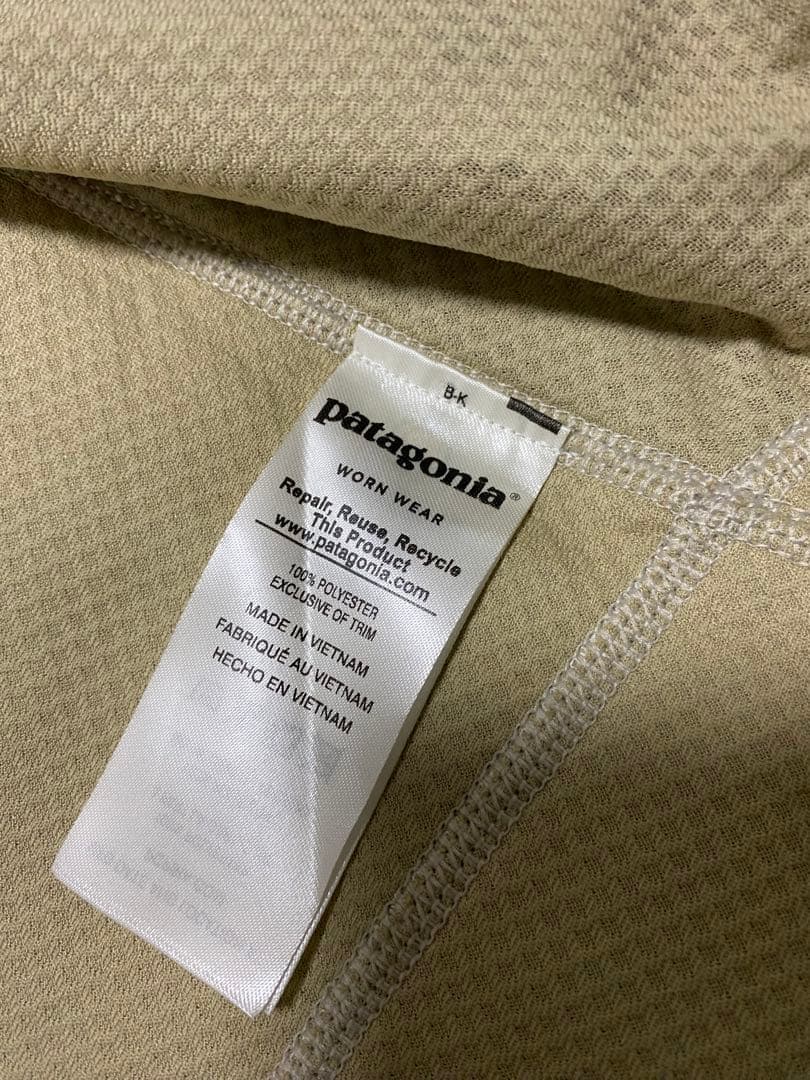 patagonia フリースベスト S ベージュ/ネイビー