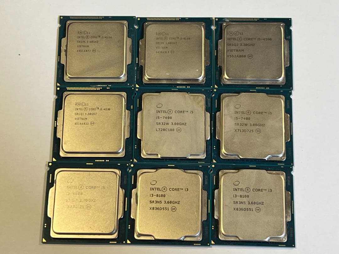 Intel Core i3-8100, i5-7400, i5-6400他計9個