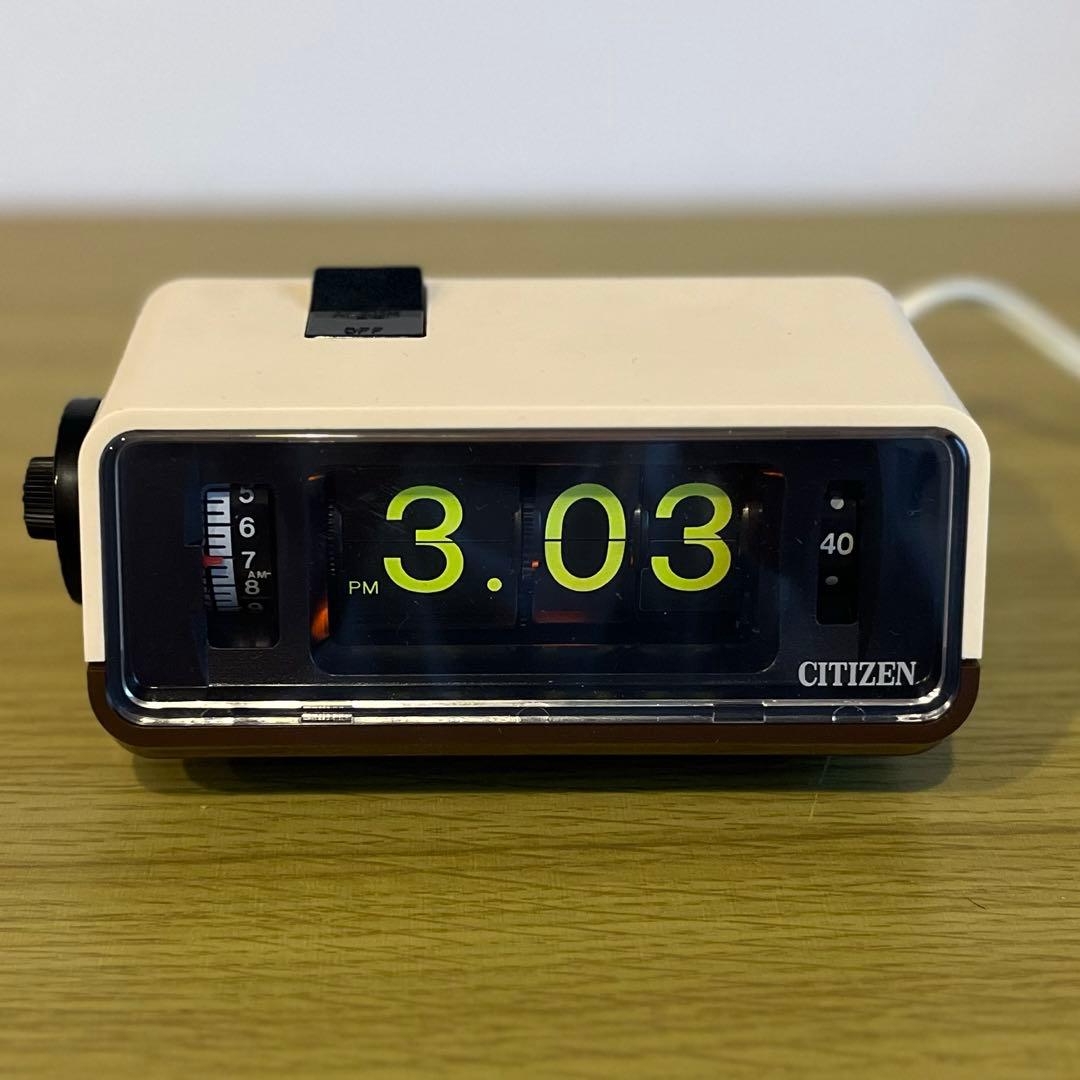 【メンテ済・動作正常】箱付 CITIZENパタパタ時計 ハイリーフ・カーチス 茶