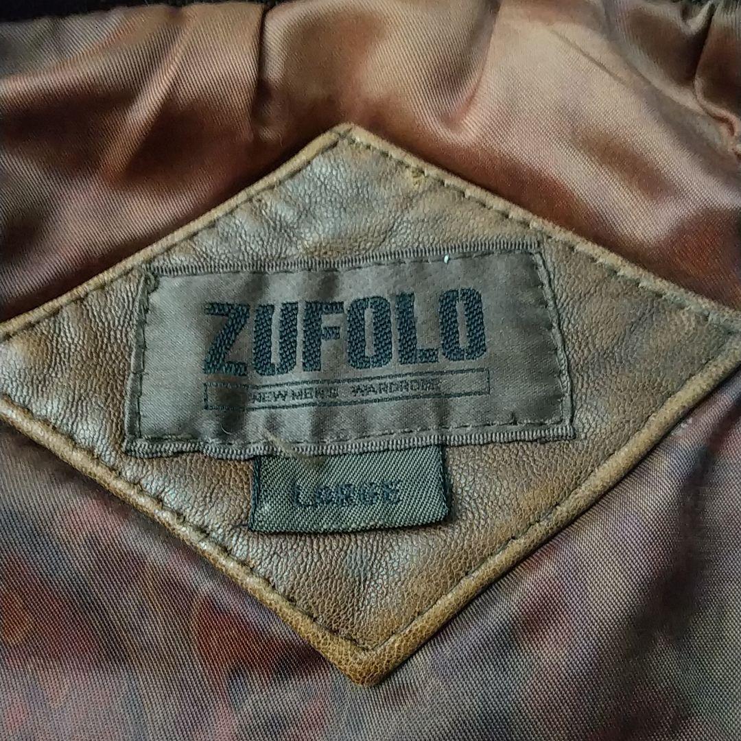 柔らかめ カウレザー 本革 裏地総柄 ペイズリー 短丈 レザージャケット L