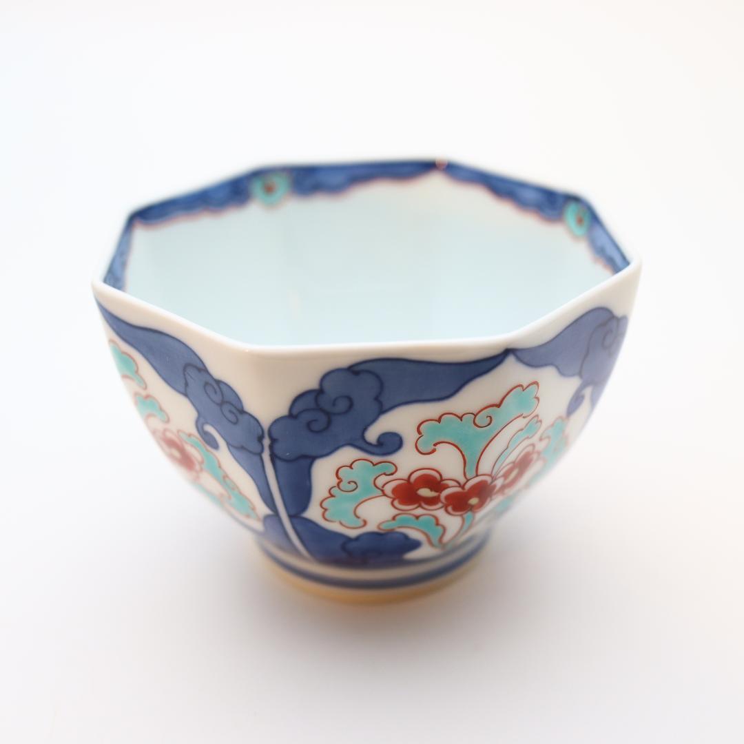 今右衛門窯　錦唐花 八角小鉢 5客セット　人間国宝 今泉今右衛門　色鍋島 有田焼