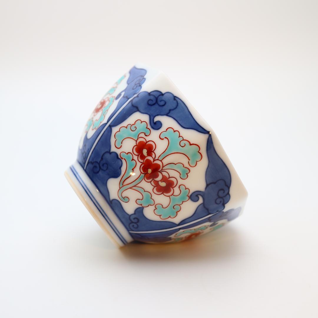 今右衛門窯　錦唐花 八角小鉢 5客セット　人間国宝 今泉今右衛門　色鍋島 有田焼