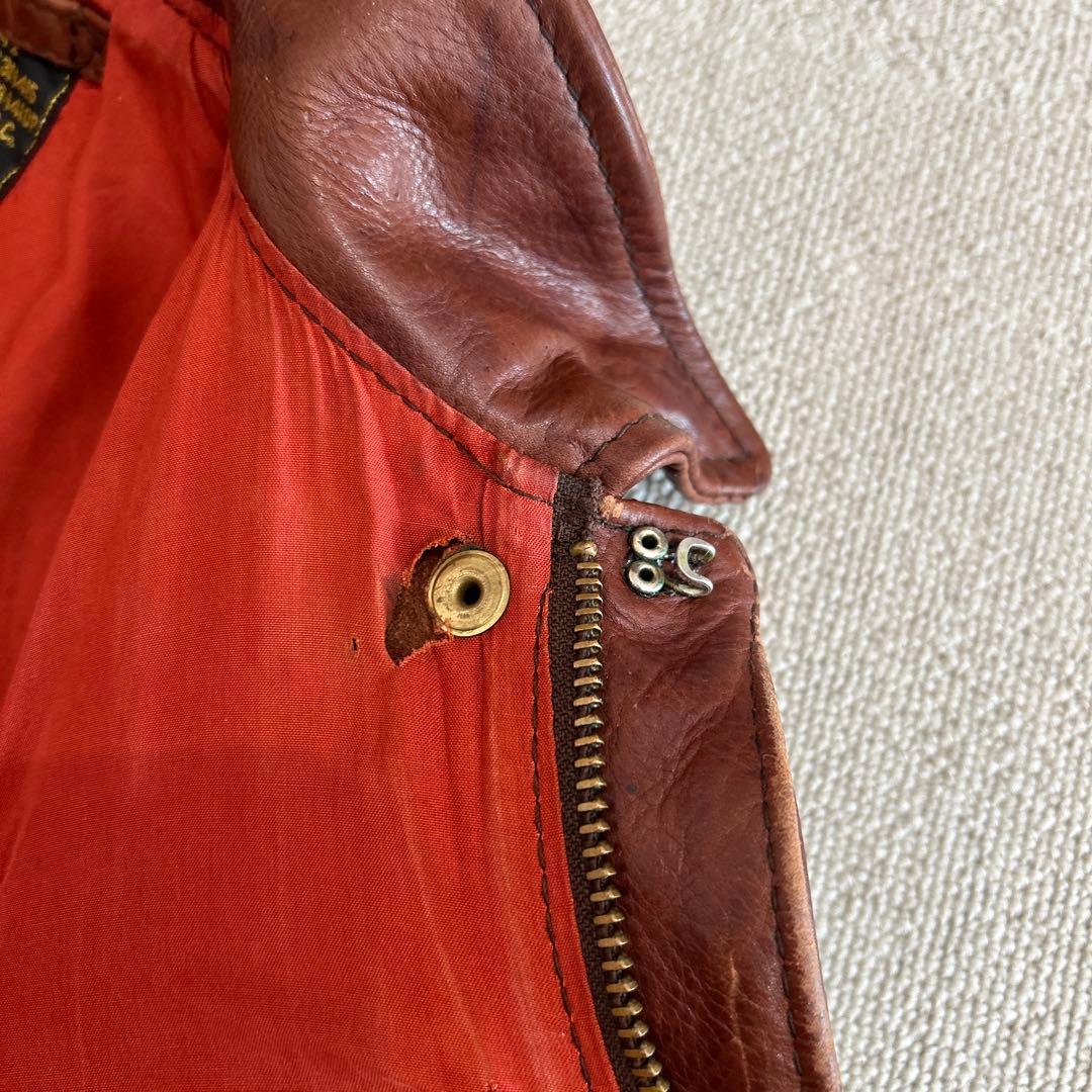 エアロレザー　A-2 レザージャケット　本革　ブラウン系　40