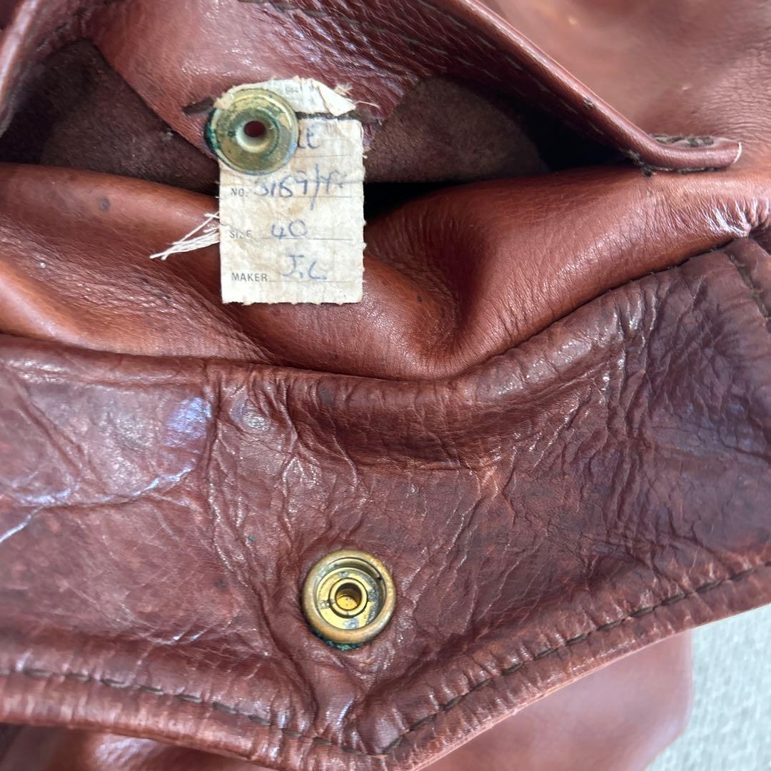 エアロレザー　A-2 レザージャケット　本革　ブラウン系　40