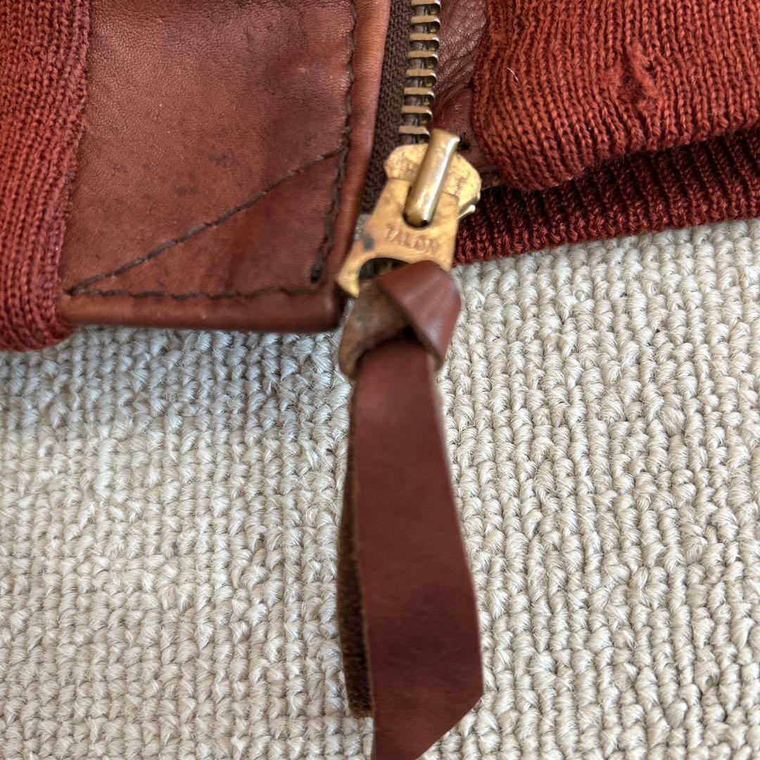 エアロレザー　A-2 レザージャケット　本革　ブラウン系　40