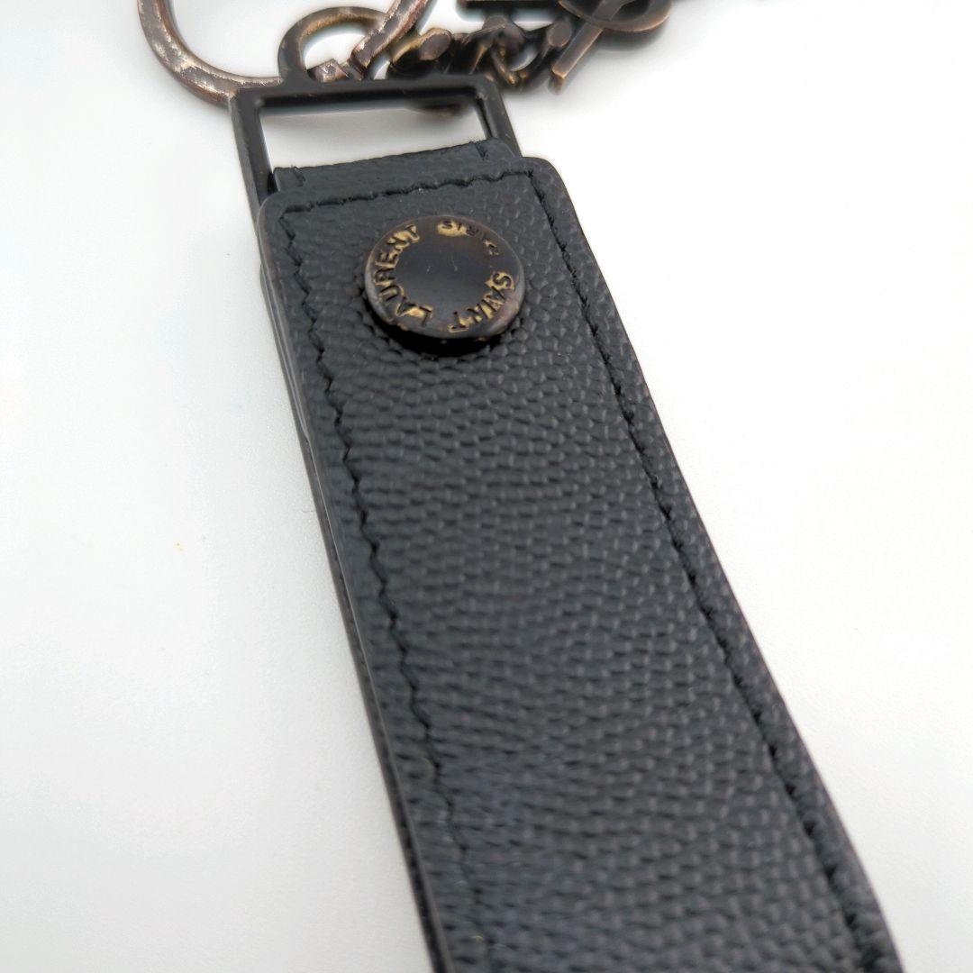 SAINT LAURENT サンローラン YSL ロゴ レザーキーリング