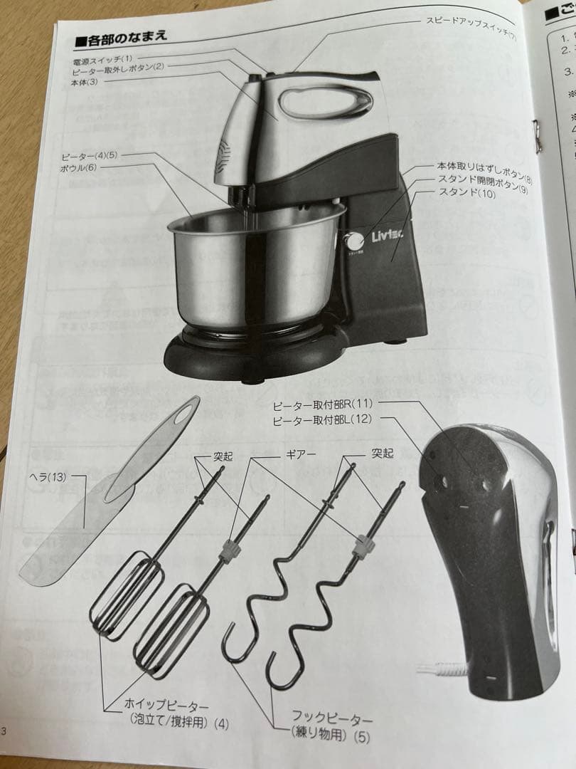 【未使用】ステンレスボウル付き　卓上ミキサー　LHM-ST28