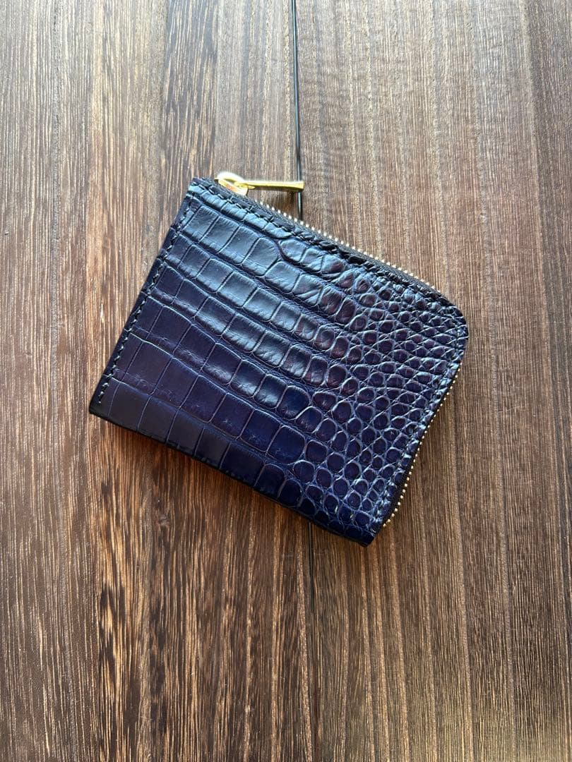 ジャイアンページ　クロコダイル　ラウンドファスナーミニ財布