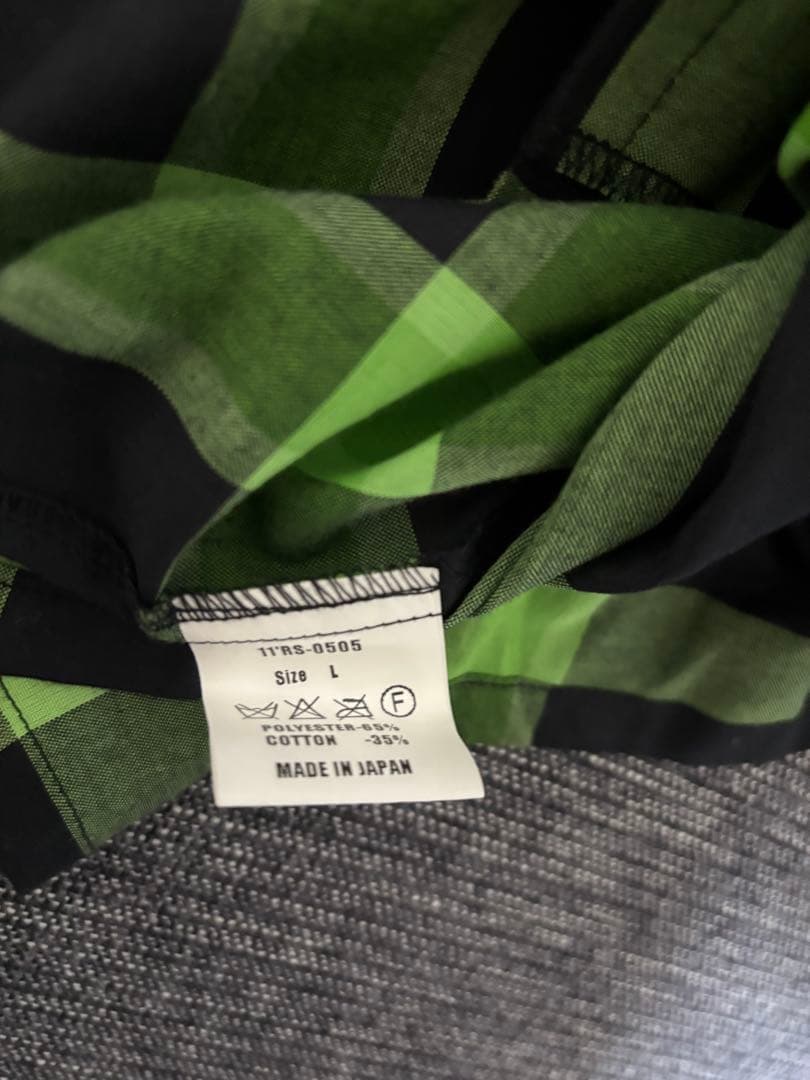 RATS グリーン ブラック チェックネルシャツ L