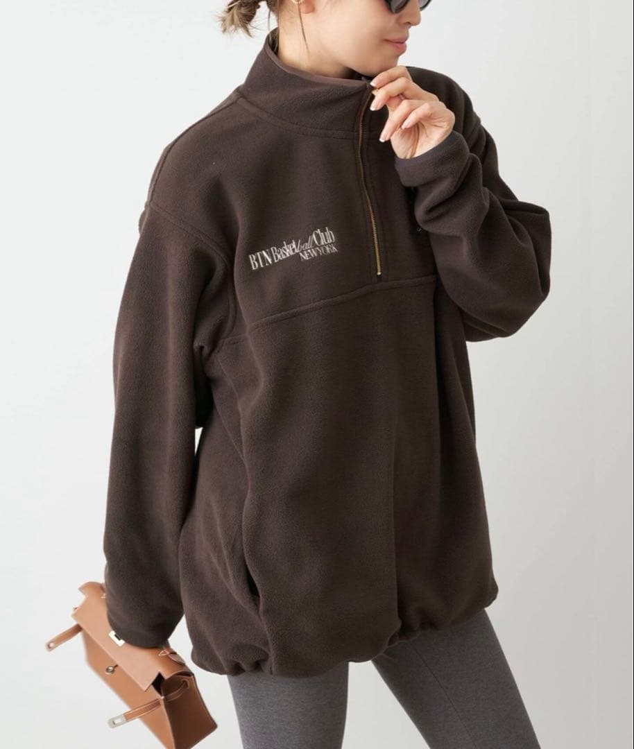 ドゥーズィエムクラス★BTN Half Zipブラウン フリース美品