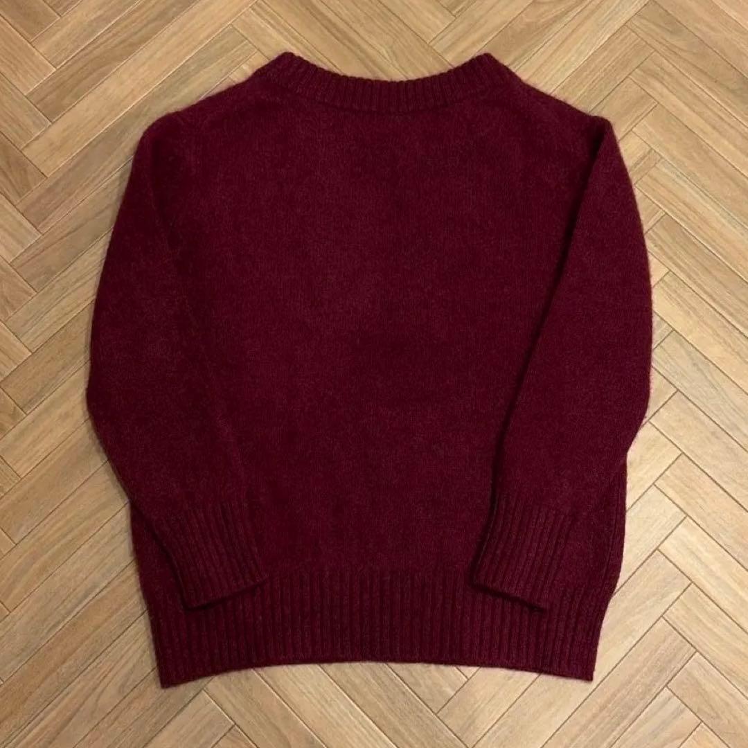 美品 ノーブル YAKヤク100% ワイドクルーネックプルオーバー ボルドー