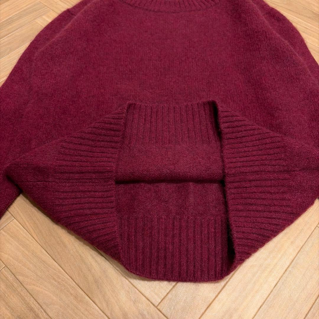 美品 ノーブル YAKヤク100% ワイドクルーネックプルオーバー ボルドー