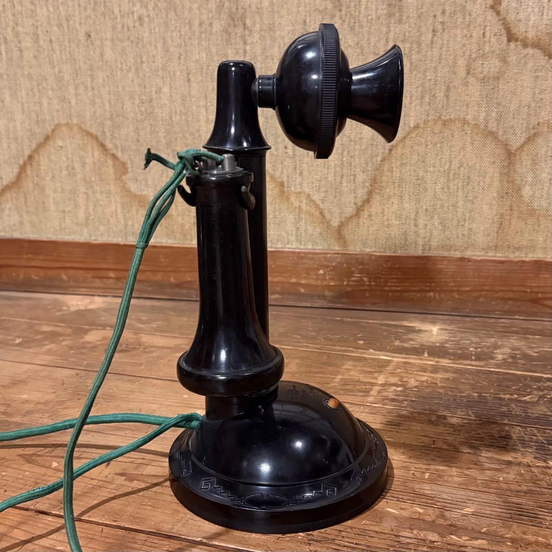 昭和 電話 黒電話 レトロ アールデコ 戦前 ビンテージ 古道具 アンティーク