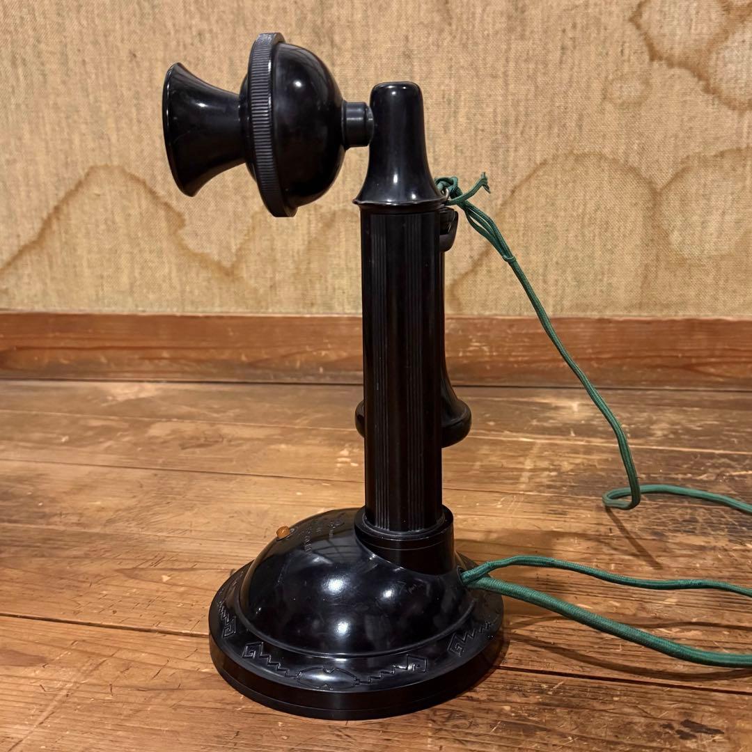 昭和 電話 黒電話 レトロ アールデコ 戦前 ビンテージ 古道具 アンティーク