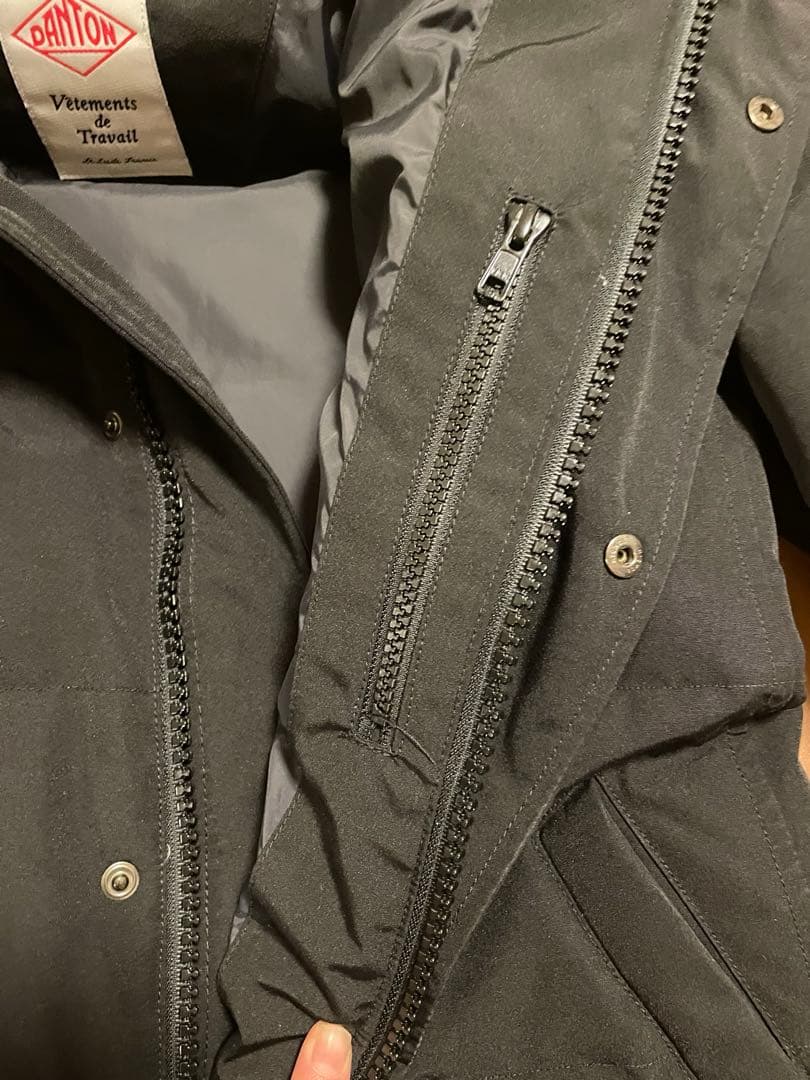 【DANTON】キルトダウンコート ブラック38