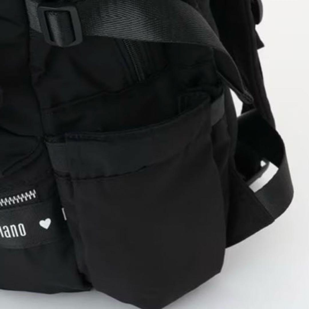 メゾピアノ ハートポーチ付　ロゴリボン　ナイロンリュック　大