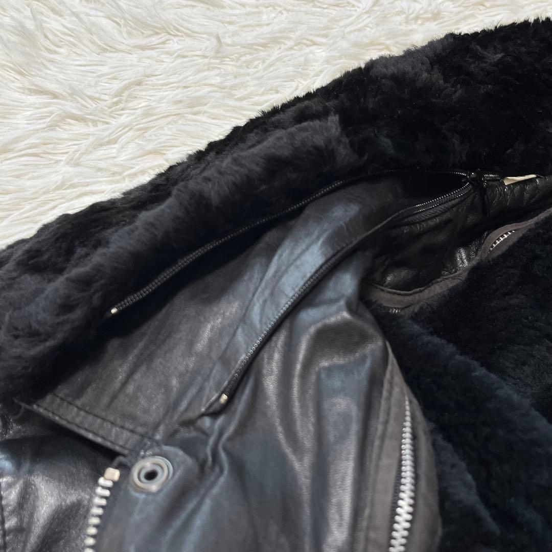 希少✨️本革 ラムレザー ジャケット　ファー ライナー付き　チェキアンラム