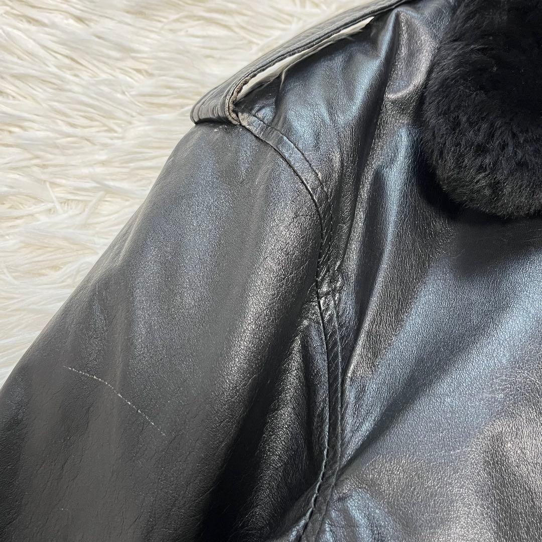 希少✨️本革 ラムレザー ジャケット　ファー ライナー付き　チェキアンラム