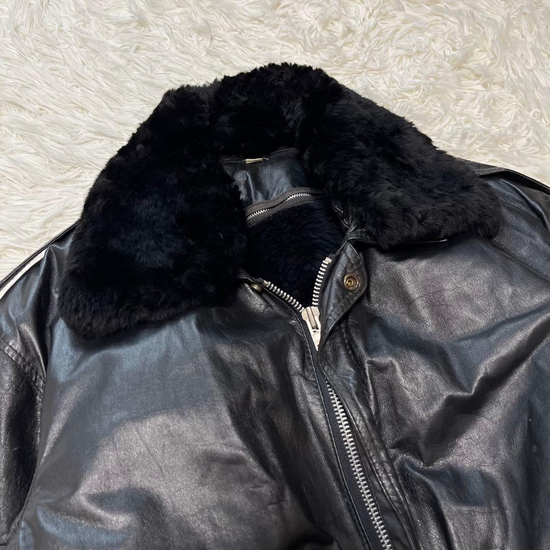 希少✨️本革 ラムレザー ジャケット　ファー ライナー付き　チェキアンラム