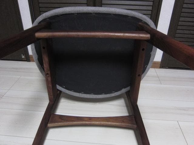 NOCE/ノーチェ ウォールナット天然木チェア MK11A ライトグレー　①