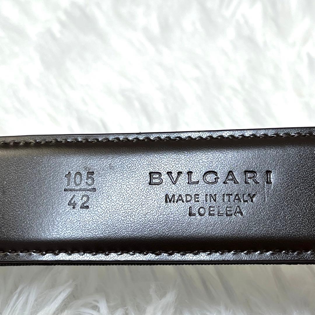 美品✨BVLGARI ブルガリ　レザー　キャンバスロゴ　ベルト　99-3.5