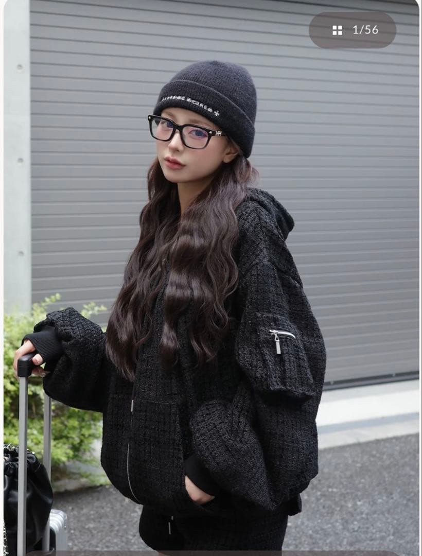 ダーリッチダーリッチツイードカーゴセットアップ