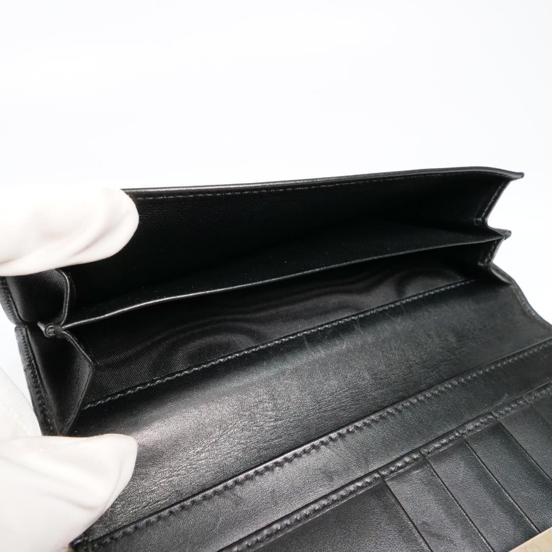 美品✨グッチ GUCCI 長財布 シマ レザー GG柄 ブラック