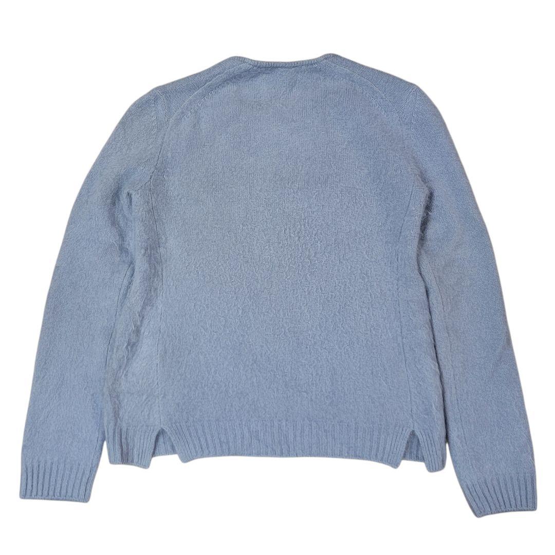 日本製 ドゥロワー Drawer カシミヤファークルーネックニット 1 S 水色