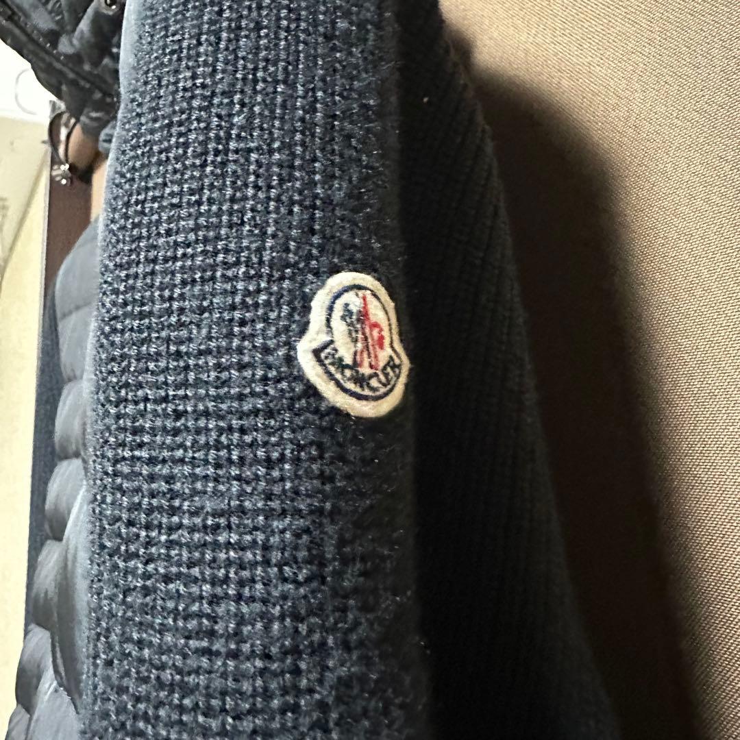 けいろくさま　モンクレール ハイブリッドダウン カーディガン マグリア 黒 M