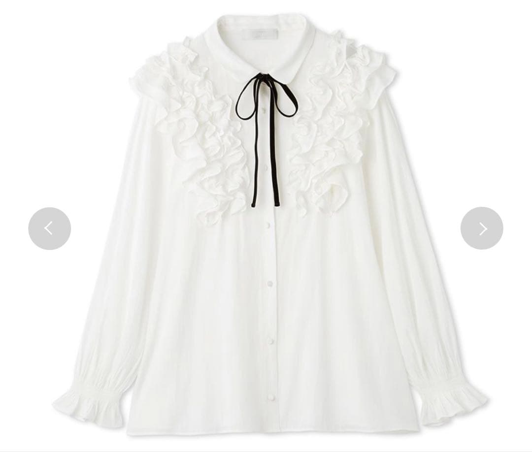 【最終値下げ】 CELFORDフリルヨークシャツカラーブラウス ホワイト