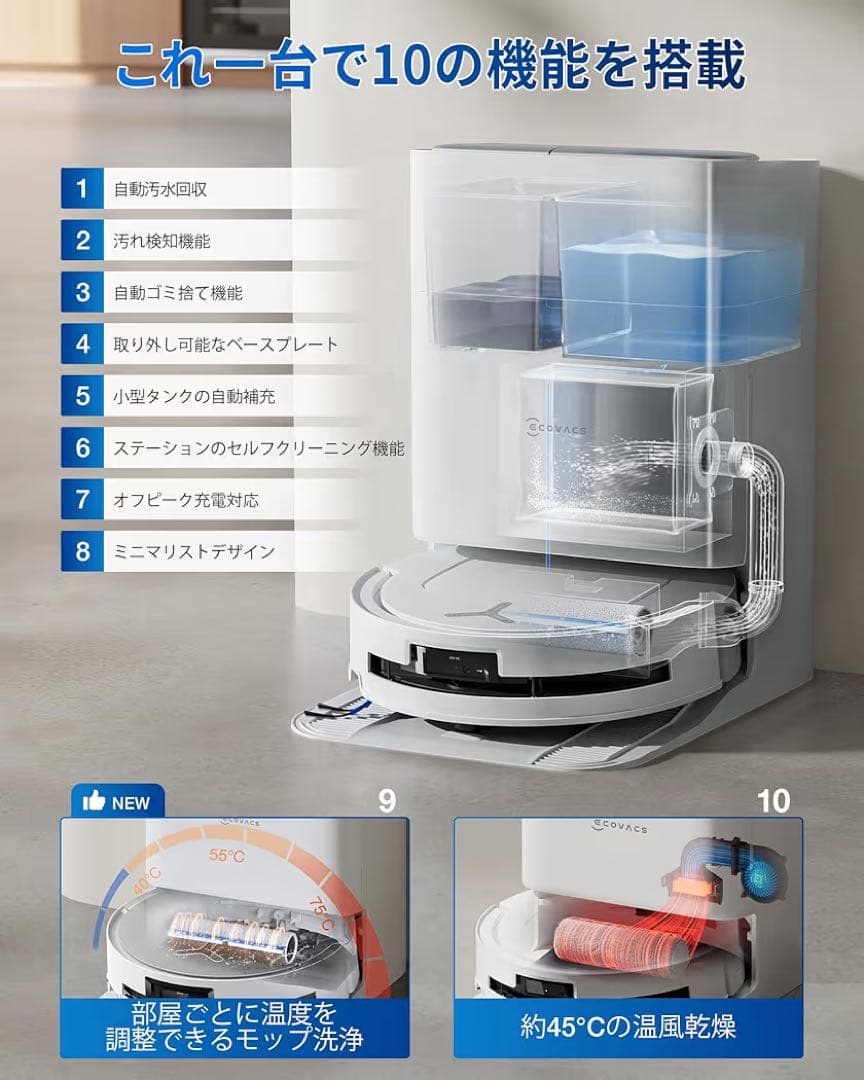 【確認済み】ECOVACS DEEBOT T80 OMNI ロボット掃除機