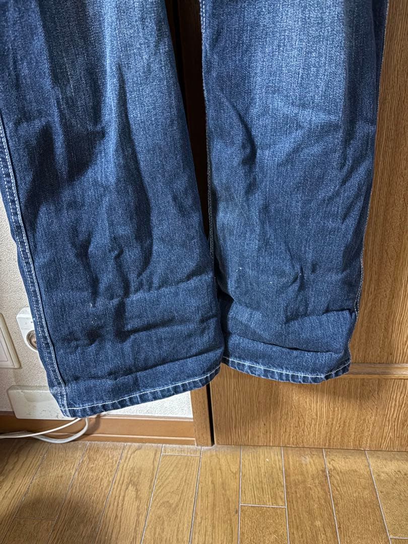 vanson ダークデニム オーバーオール美品、裾に少しダメージ有り‼️