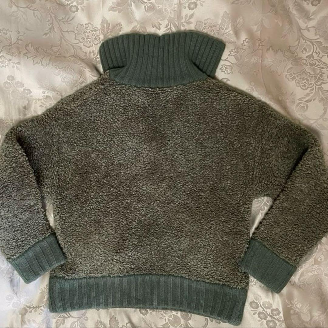 グランパーミニ様MADISONBLUE スキッパーセーターボアカーキグリーン