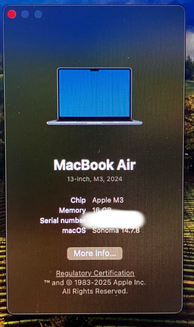 M3 MacBook Air 13インチ US配列 16GBメモリ 【ジャンク】