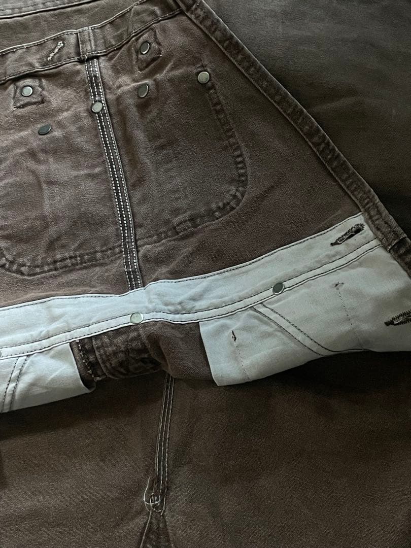 Carhartt オーバーオール　革タグ　ダブルニー