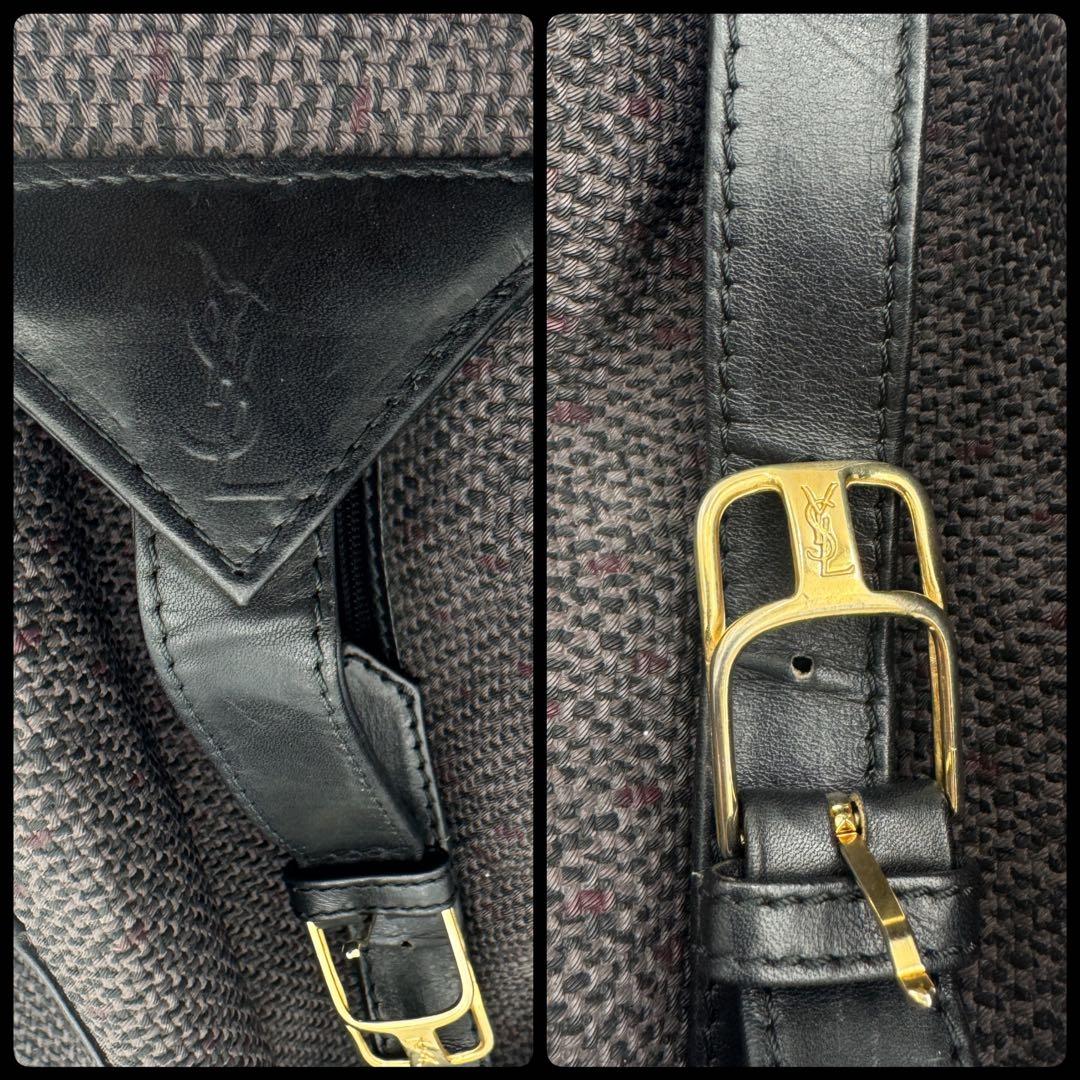 イブサンローラン　　旅行カバン　カデナ　鍵　ボストンバッグ　ロゴ　レザー　肩掛可