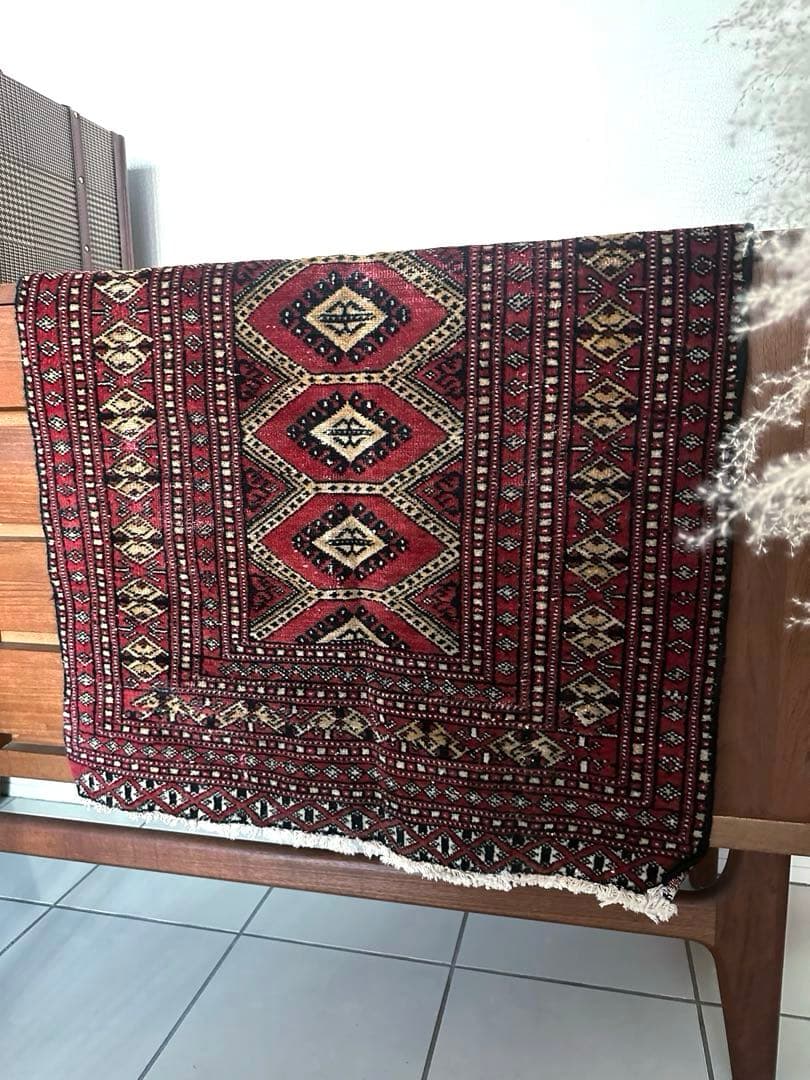 120×71 ヴィンテージラグ　手織ラグ