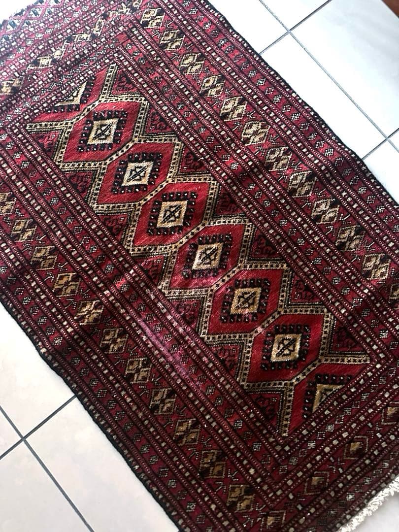 120×71 ヴィンテージラグ　手織ラグ