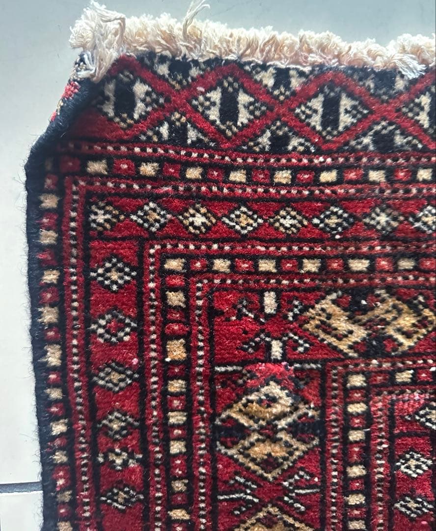 120×71 ヴィンテージラグ　手織ラグ