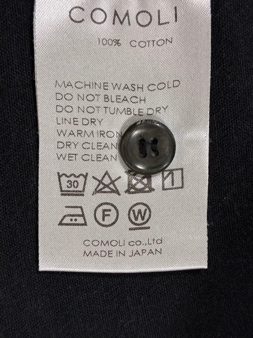 美品✨20ss サイズ3 コモリ プルオーバーシャツ ベタシャン 黒
