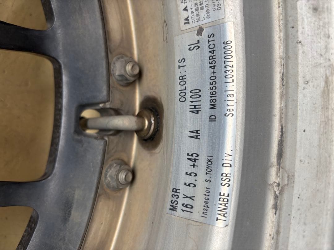moca37 TANABE SSR MS3R 16インチ　PCD100