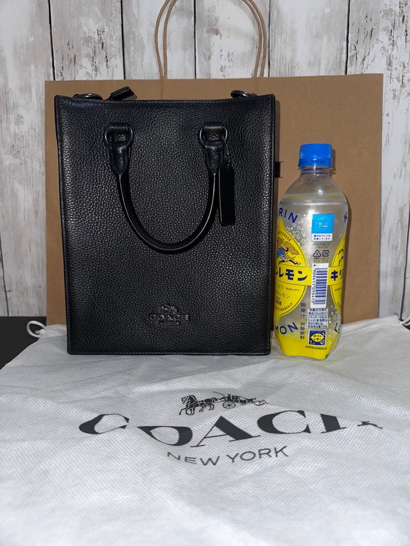ほぼ新品COACH コーチ ブラック トートバッグ ショルダーベルト付き