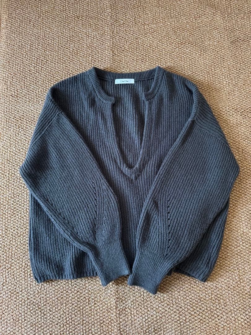 DouDou ドゥドゥ　ニット ウール混スキッパープルオーバー
