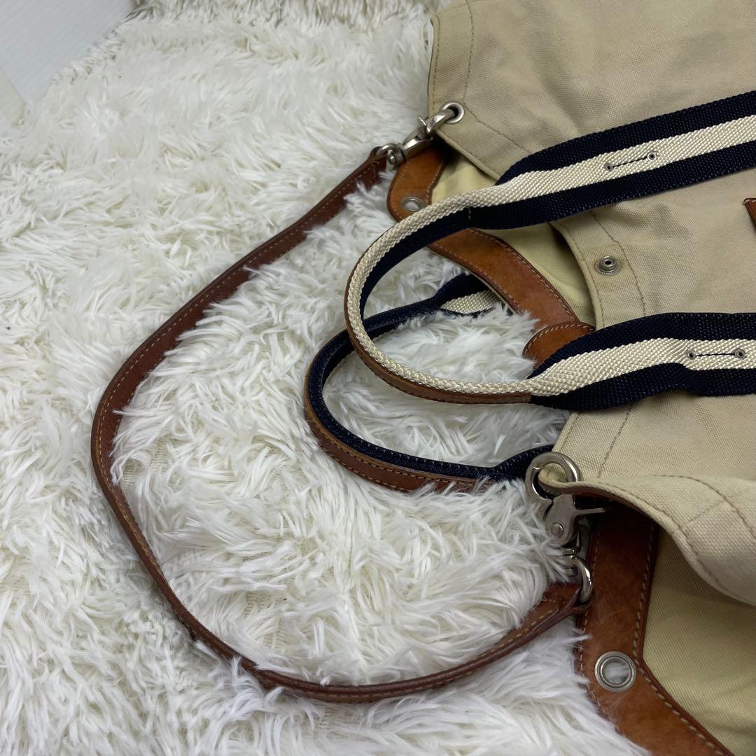 【美品】ダニエル＆ボブ 2way トートバッグ キャンバス ストライプ